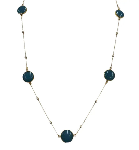 5 Agate Gold Plated Necklace Hey Bou