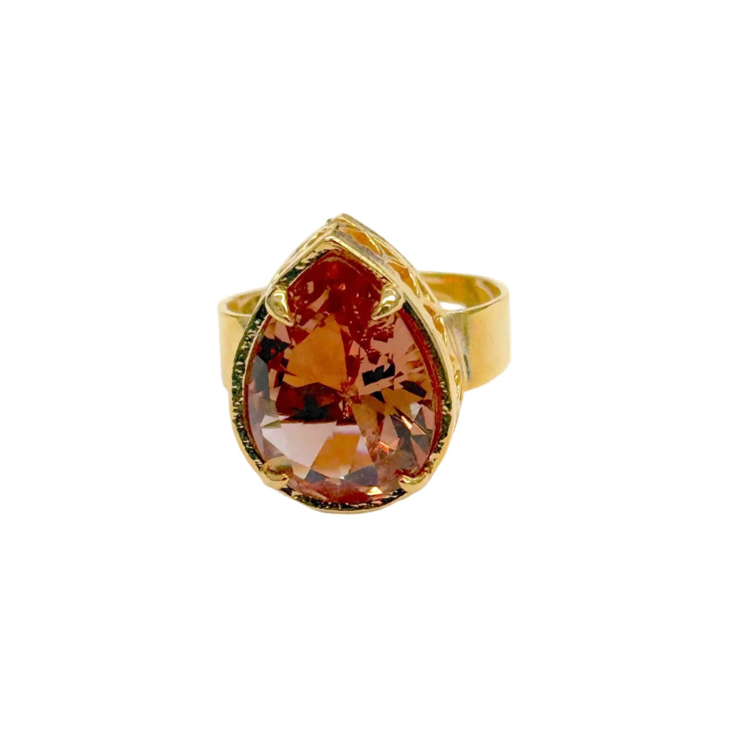 Natural Stone Zultanite Teardrop Ring