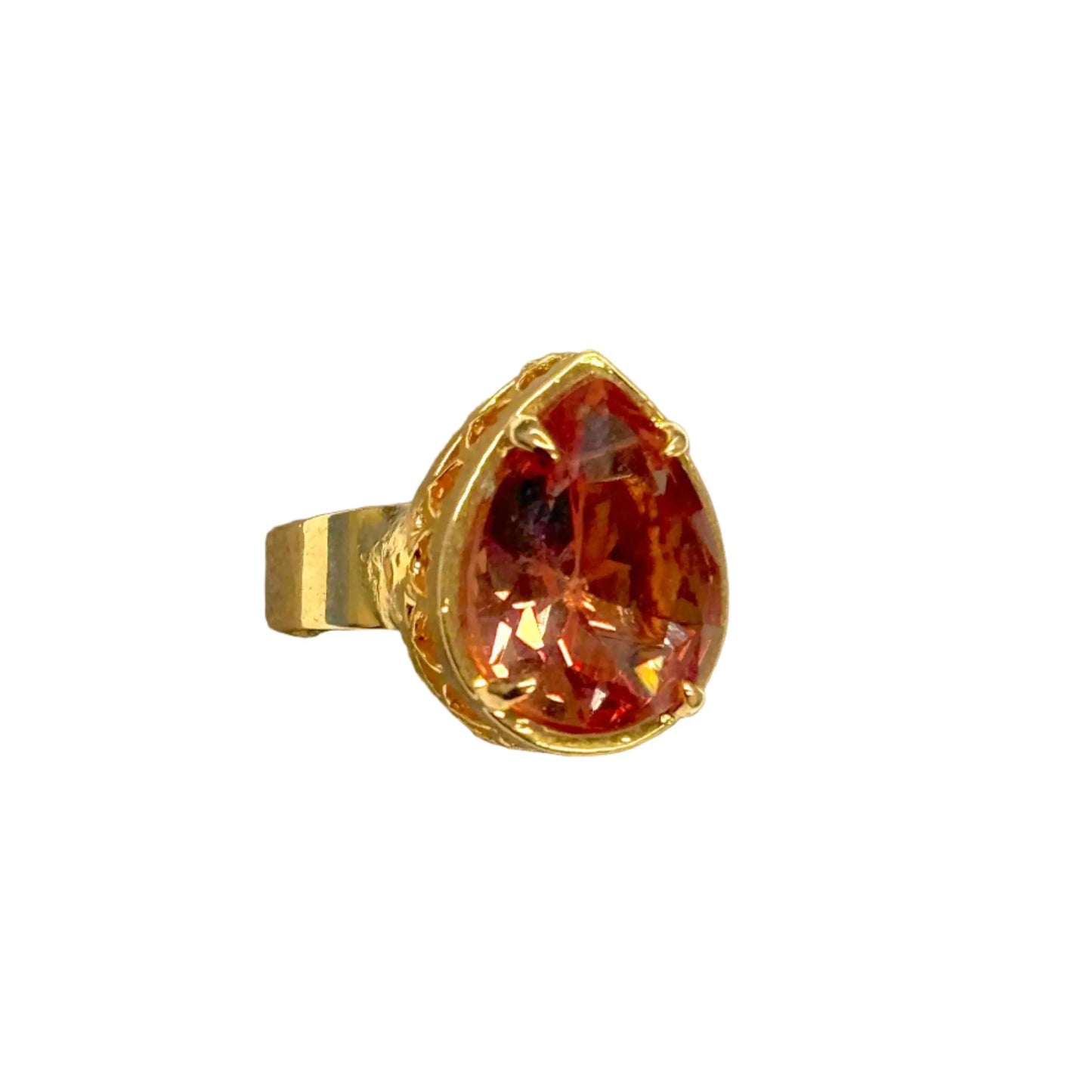 Natural Stone Zultanite Teardrop Ring