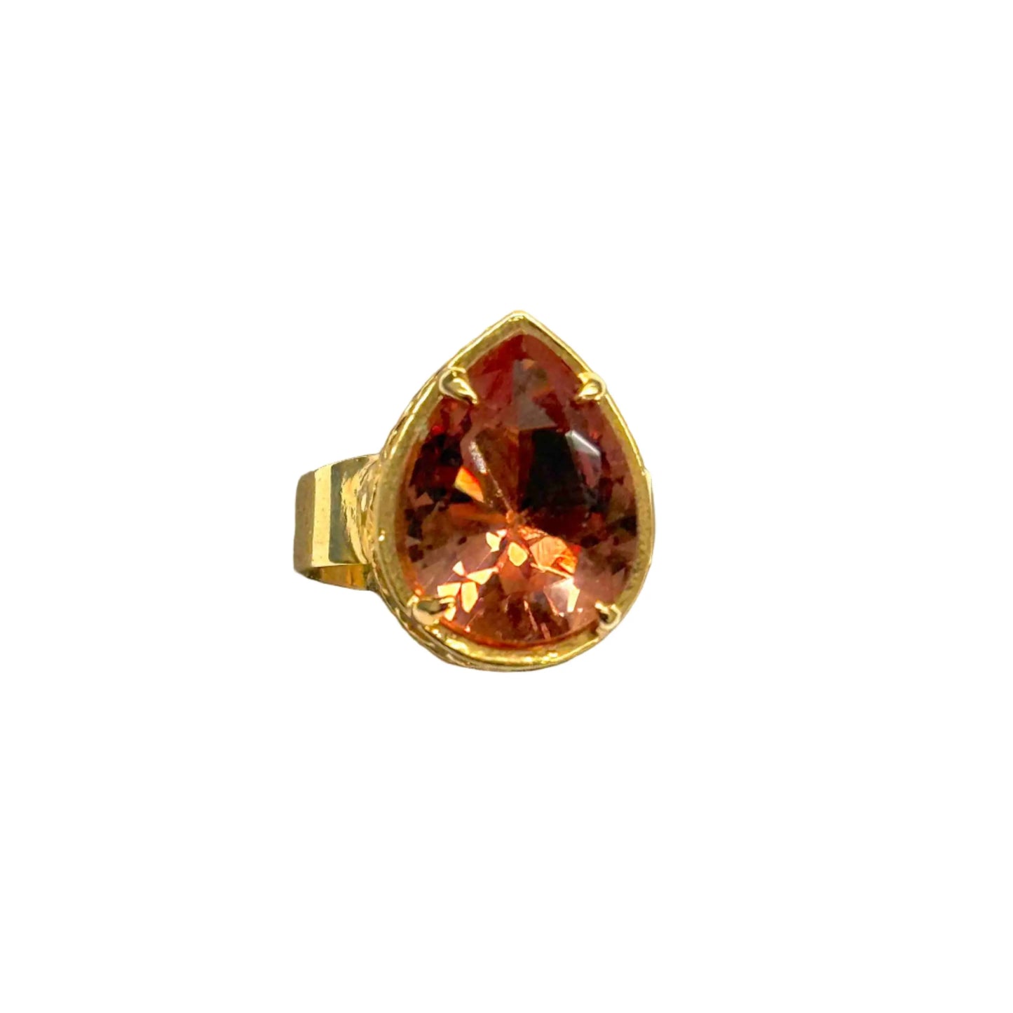 Natural Stone Zultanite Teardrop Ring